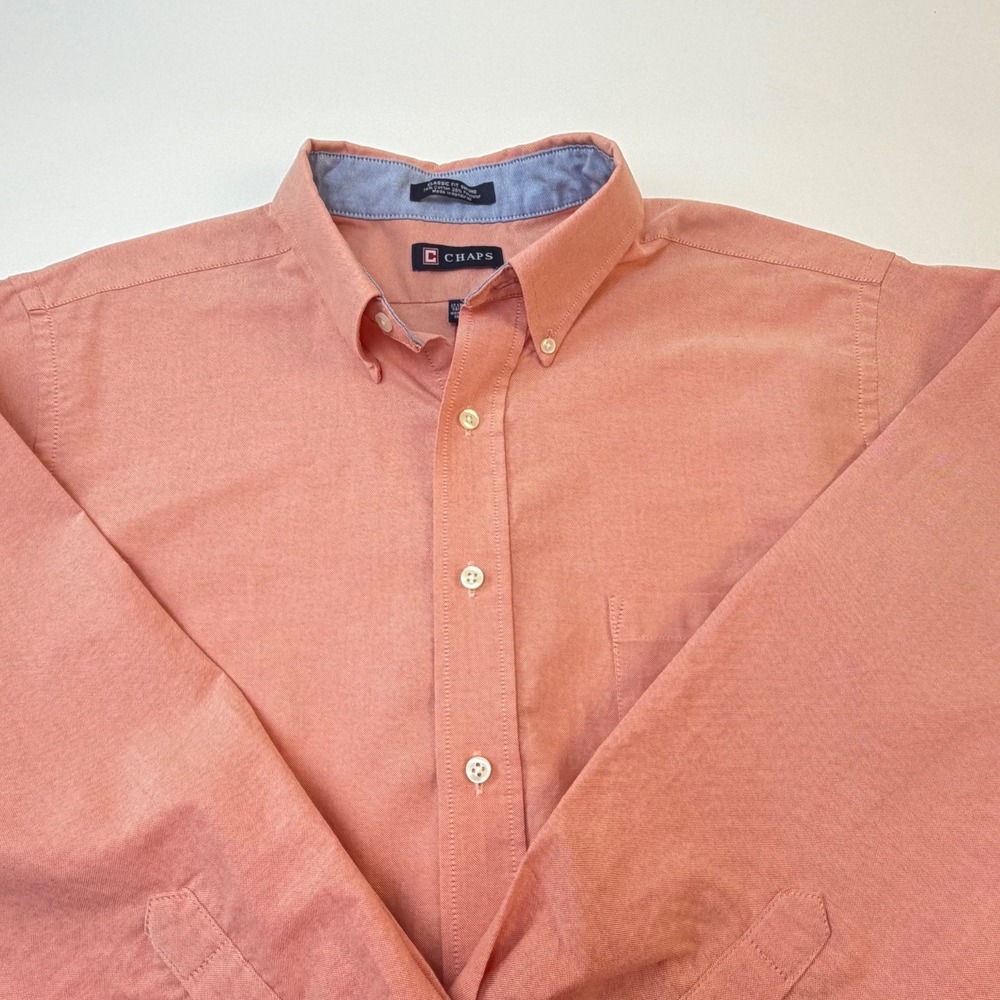 Lot of‎ 2 1-Chaps & 1 Merona Mens XL Cotton Button Down Shirts with front Pocket